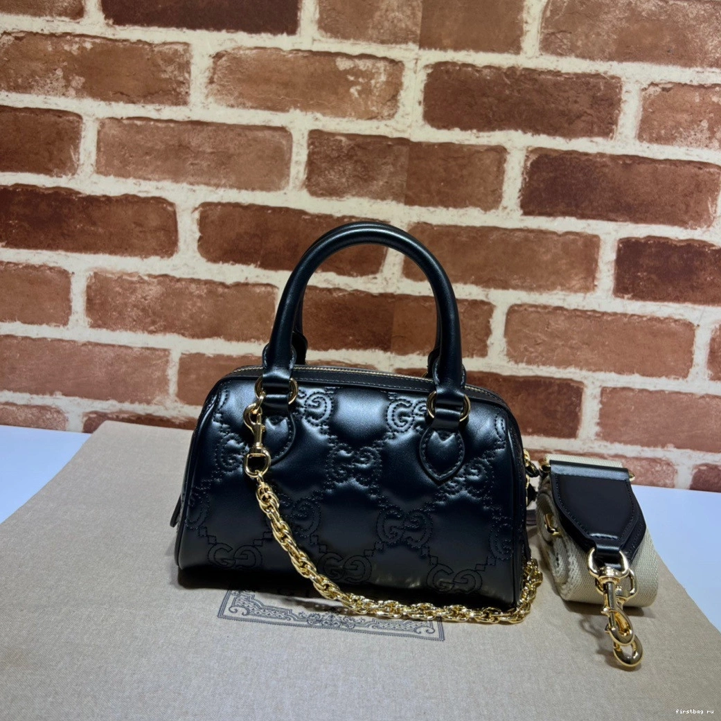 Firstbag ru bag GG matelassé handle leather top GUCCI 0823